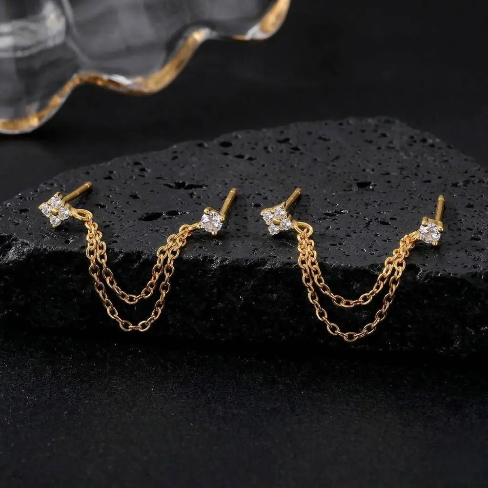 Roselle Diamond Chain Stud - CLAYCALI