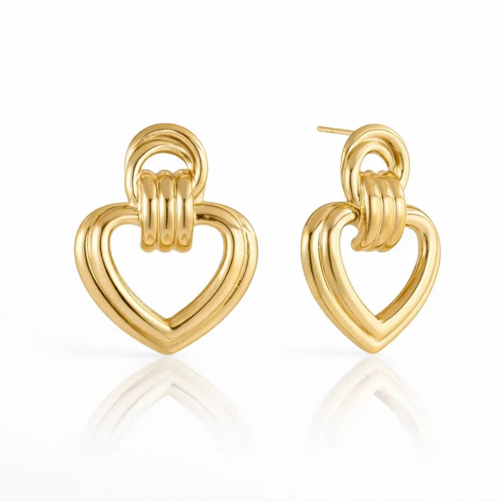 Bella Heart Gold Earrings
