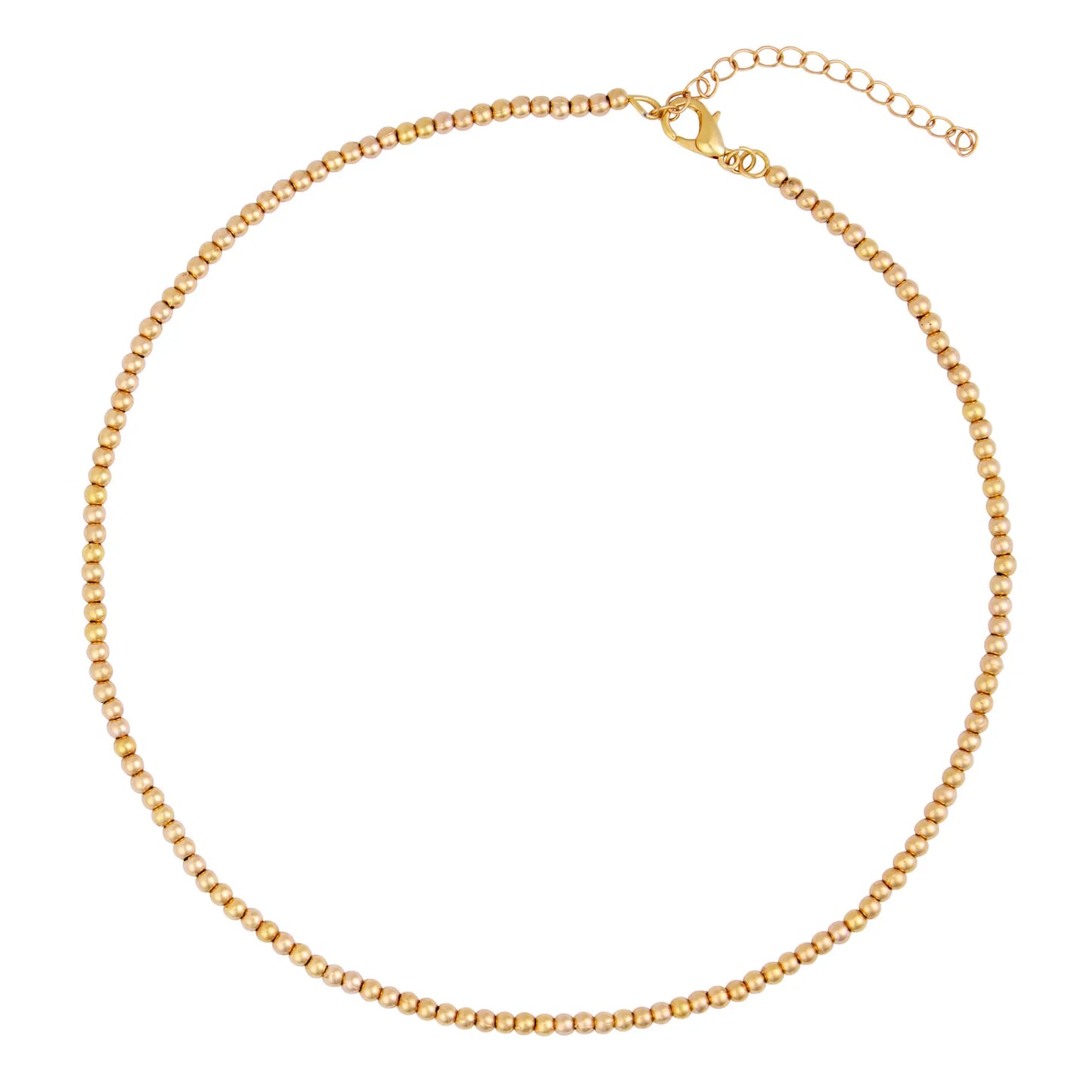 3MM Gold Bead Necklace