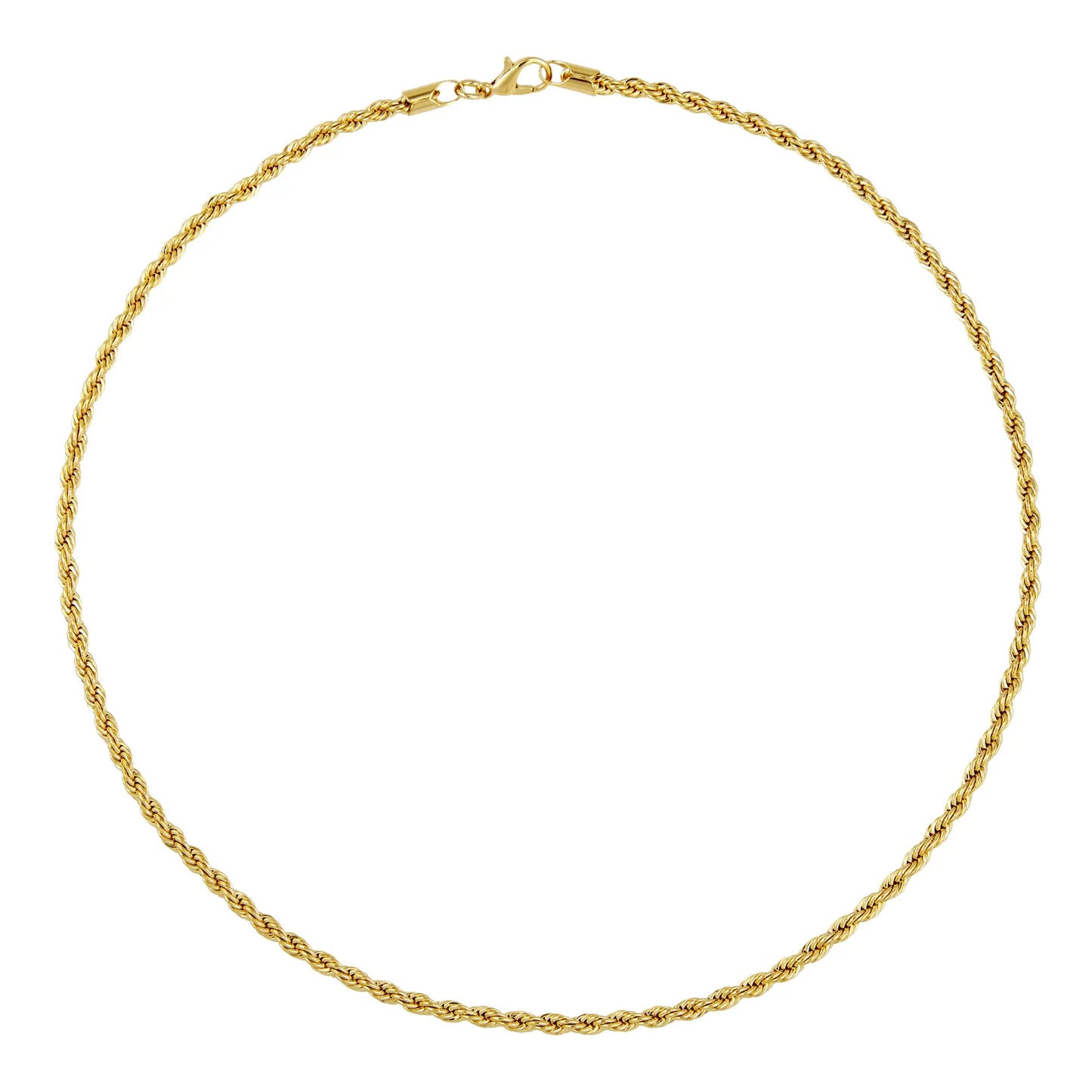 18K Gold Rope Chain Necklace