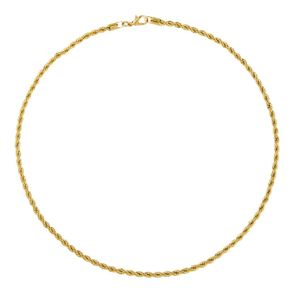 18K Gold Rope Chain Necklace