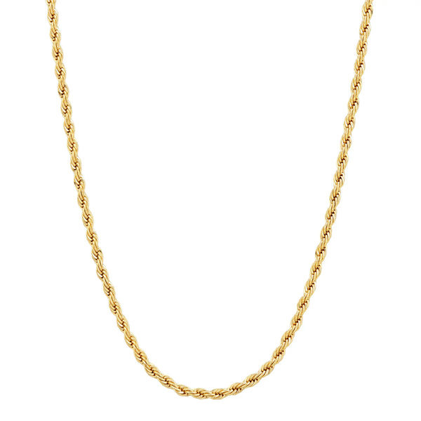 18K Gold Rope Chain Necklace