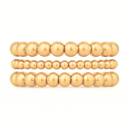 858 Gold Bead Bracelet Stack