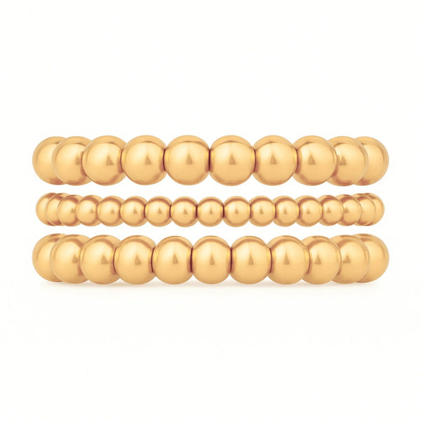 858 Gold Bead Bracelet Stack