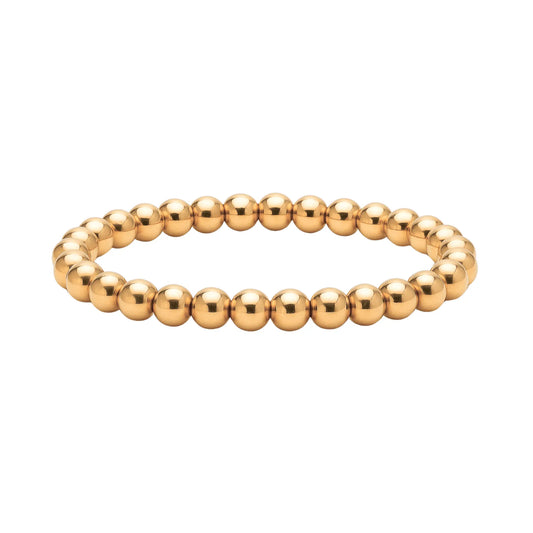 8MM Gold Bead Bracelet