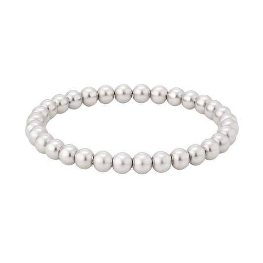 8MM Silver Bead Bracelet
