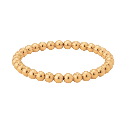 8MM Gold Bead Bracelet
