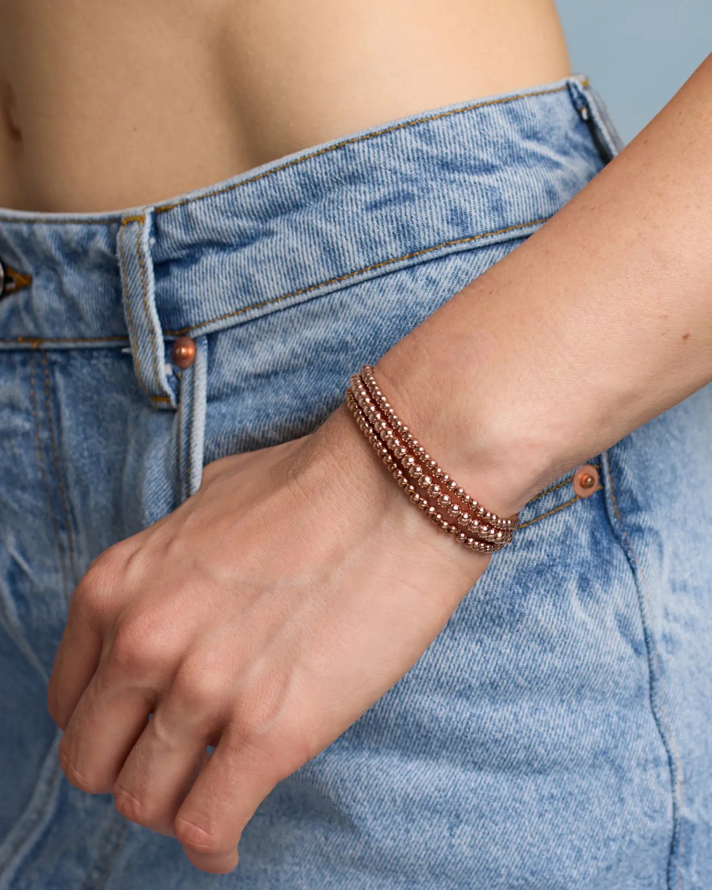 4MM Rose Gold Bead Bracelet