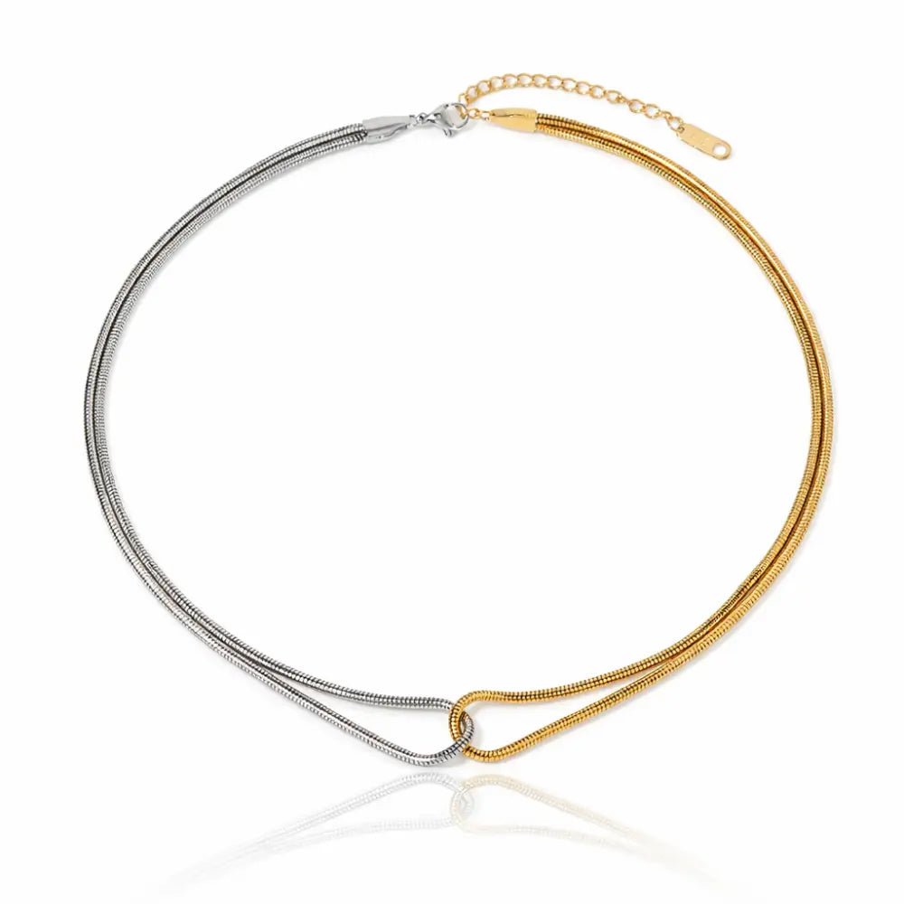 Lucienne Two - Tone Necklace - CLAYCALI