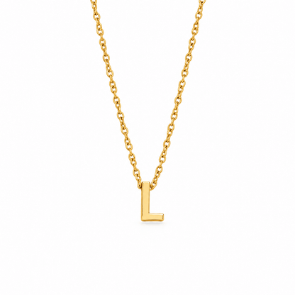 Lyla Dainty Initial Charm Necklace — white background