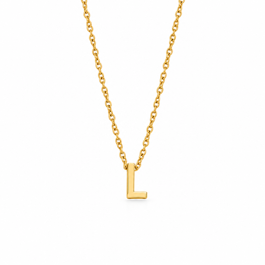Lyla Dainty Initial Charm Necklace — white background