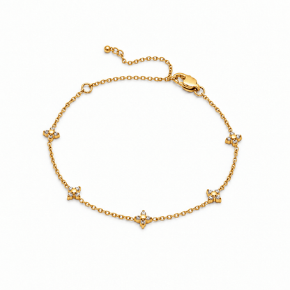 Mae Crystal Clover Bracelet — white background