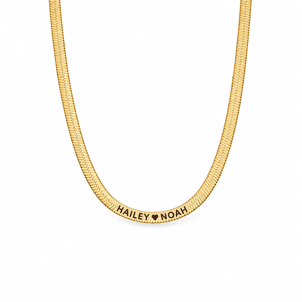 Lainey Engraved Herringbone Necklace