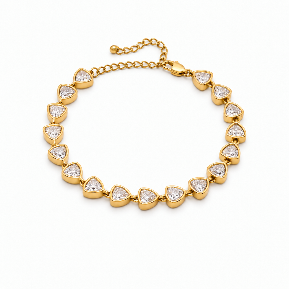 Amelie Trillion Tennis Bracelet — white background