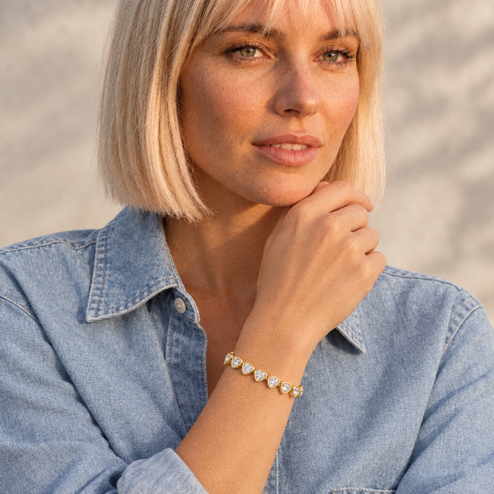 Amelie Trillion Tennis Bracelet — on model