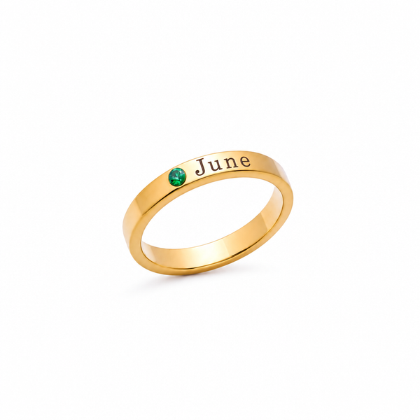 Kenna Stackable Birthstone Name Ring