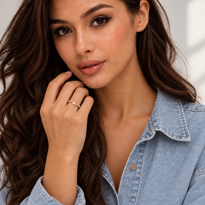 Lark Aura Ripple Ring — on model