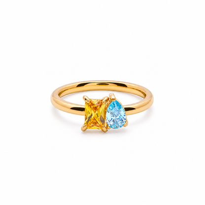 Aspen Duo Birthstone Ring — white background