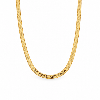 Wren Devotion Herringbone Necklace — white background