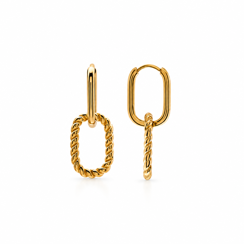 Indie Roma Link Drop Hoops — white background