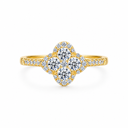 Clara Clover Diamond Ring — white background