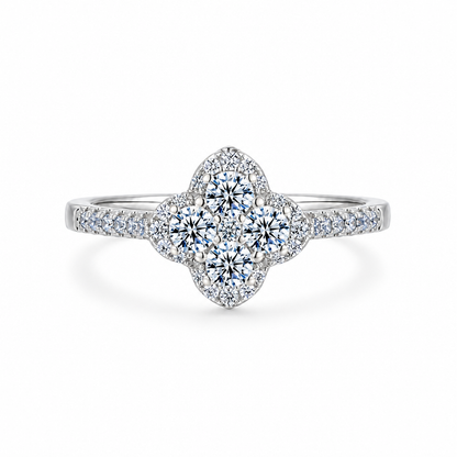 Clara Clover Diamond Ring — white background