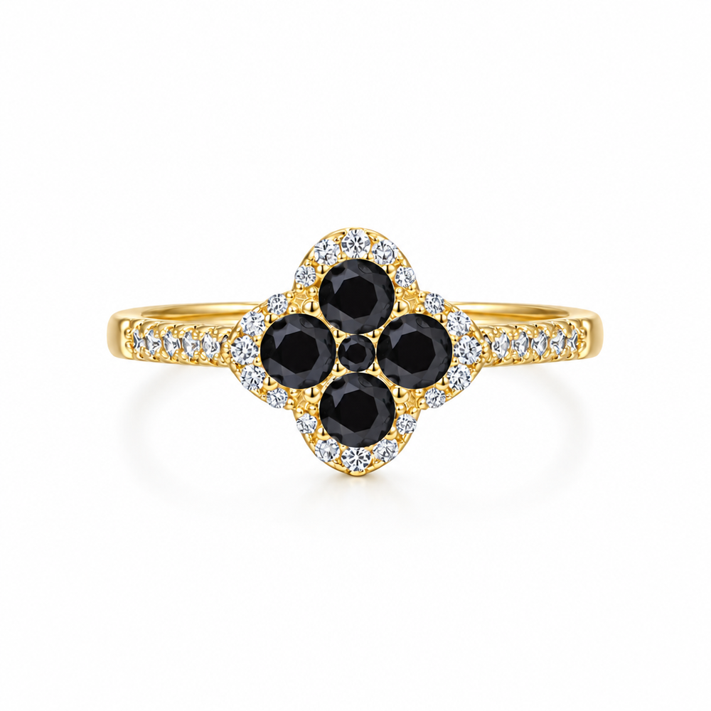 Clara Clover Diamond Ring — white background