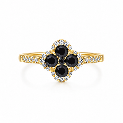 Clara Clover Diamond Ring — white background