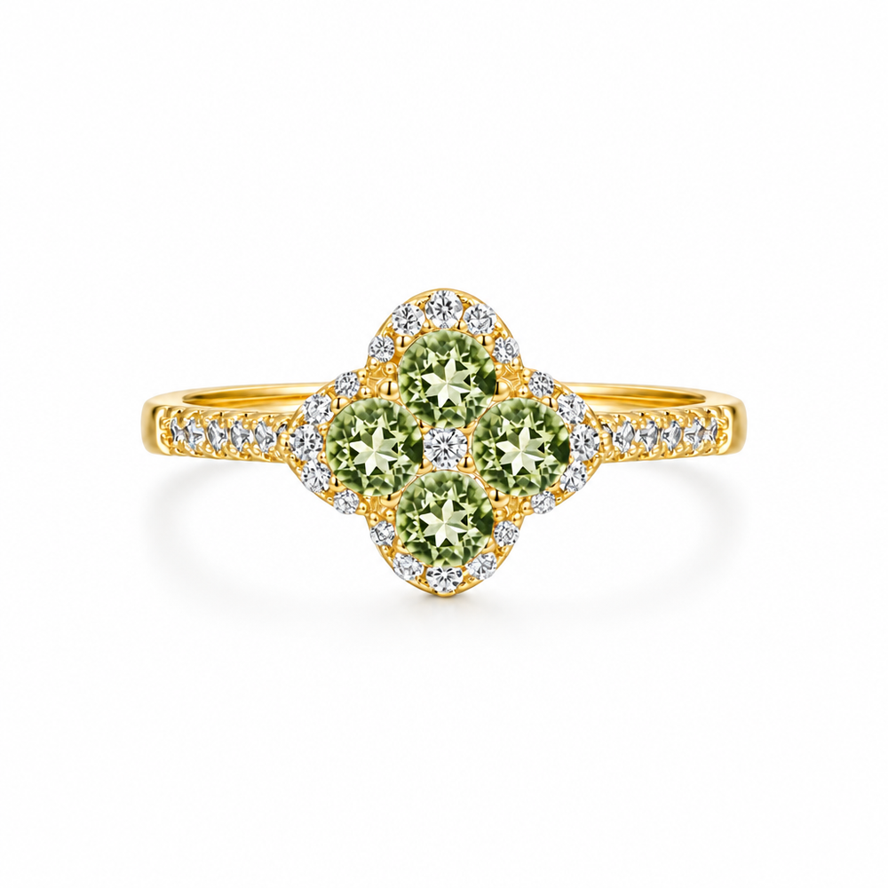 Clara Clover Diamond Ring — white background