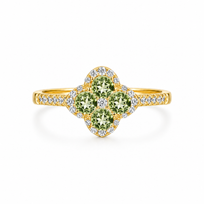 Clara Clover Diamond Ring — white background