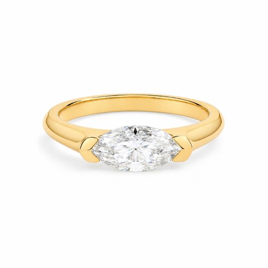 Delphine Marquise Diamond Ring — white background