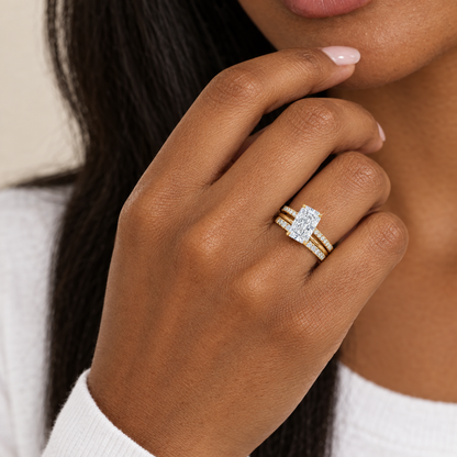 Rosalie Radiant Bridal Set — close-up