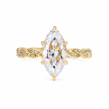 Elena Marquise Diamond Ring Set — white background