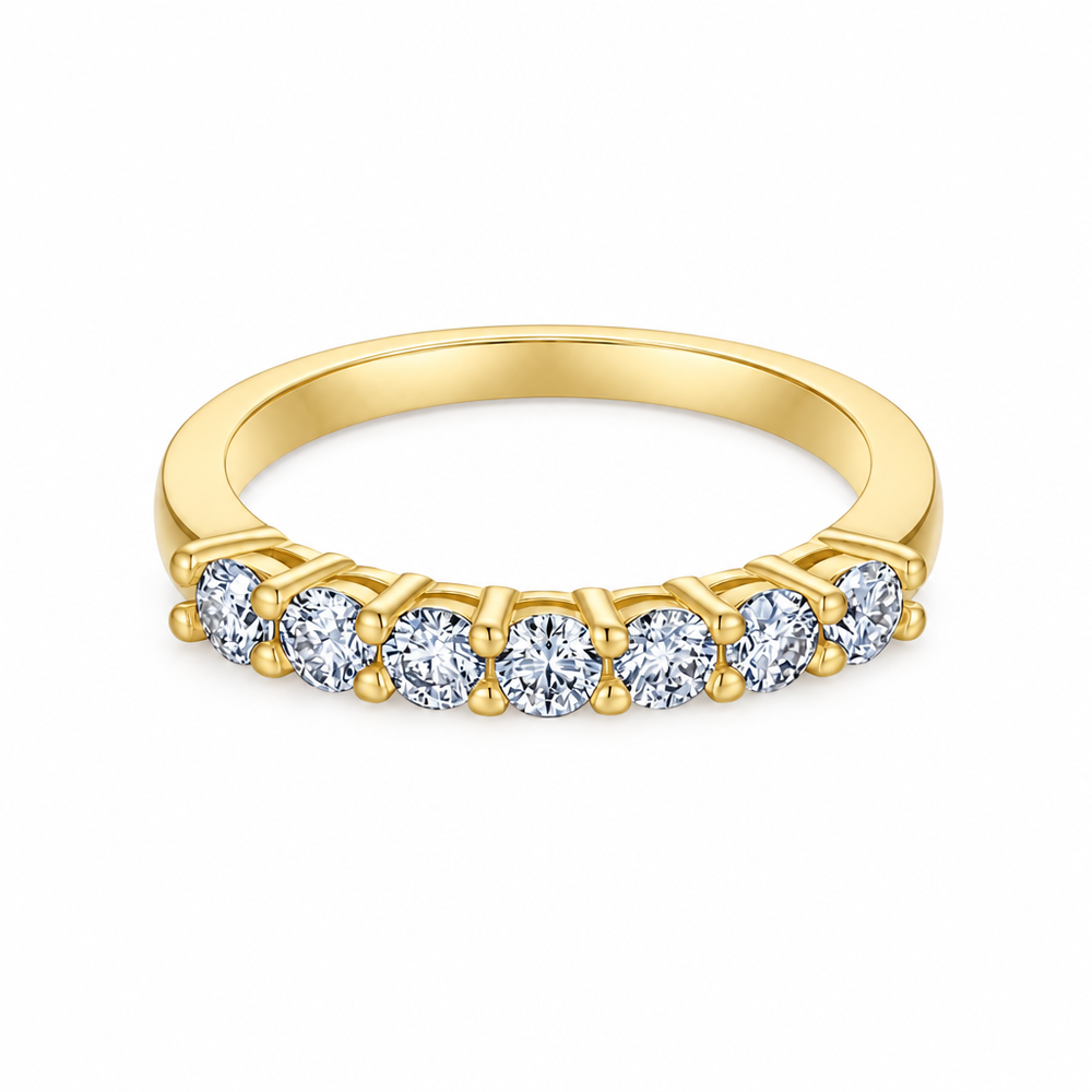 Gianna Three-Stone Diamond Ring Set — white background