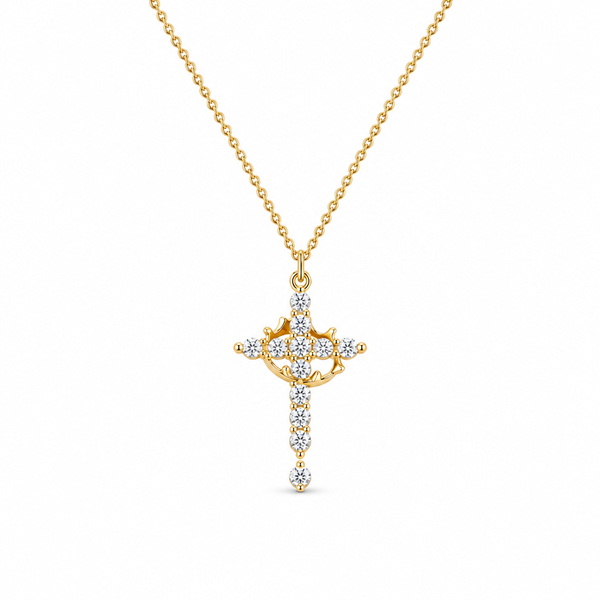 Adeline Crown Cross Necklace & Earrings