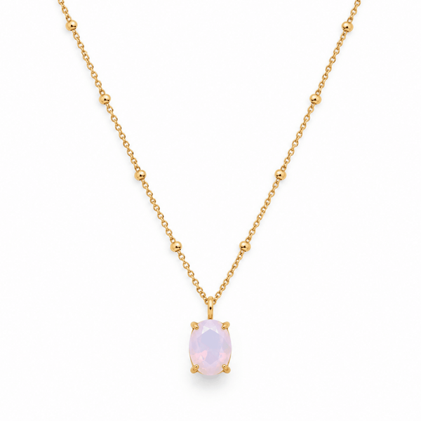 Opal Solitaire Necklace
