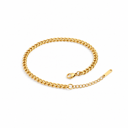 Delaney Gold Chain Anklet — white background