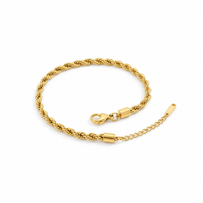 Emery Rope Chain Anklet — white background