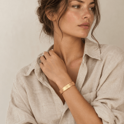 Faye Chunky Textured Cuff Bracelet - CLAYCALI