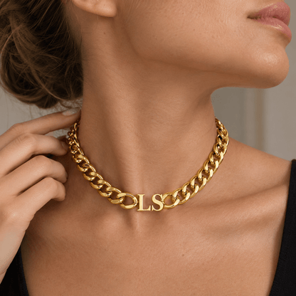 Avery Initial Choker Necklace - CLAYCALI
