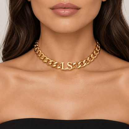 Avery Initial Choker Necklace - CLAYCALI