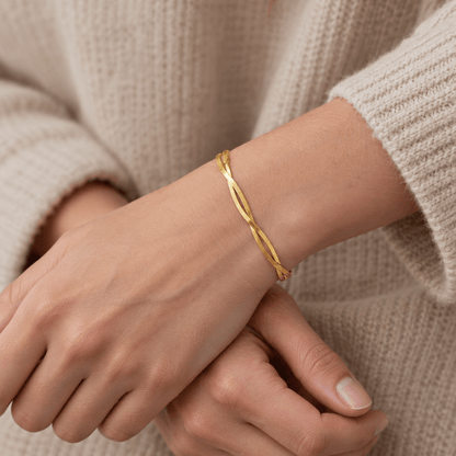 Tatum Double Snake Chain Layered Bracelet - CLAYCALI