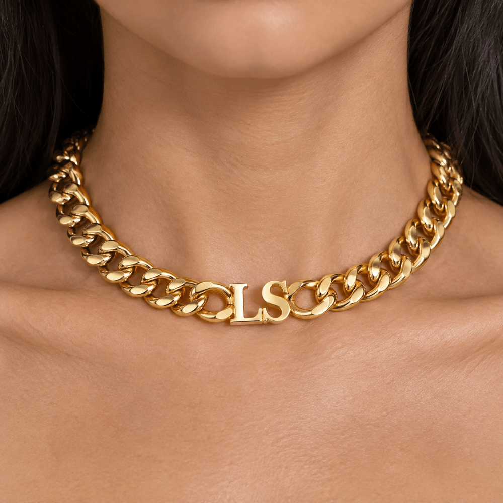 Avery Initial Choker Necklace - CLAYCALI