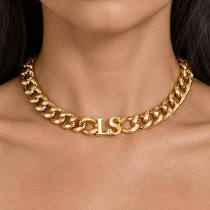 Avery Initial Choker Necklace - CLAYCALI