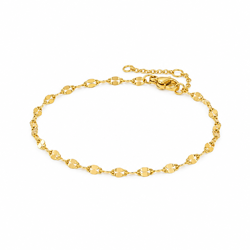 Harlow Gold Chain Anklet — white background