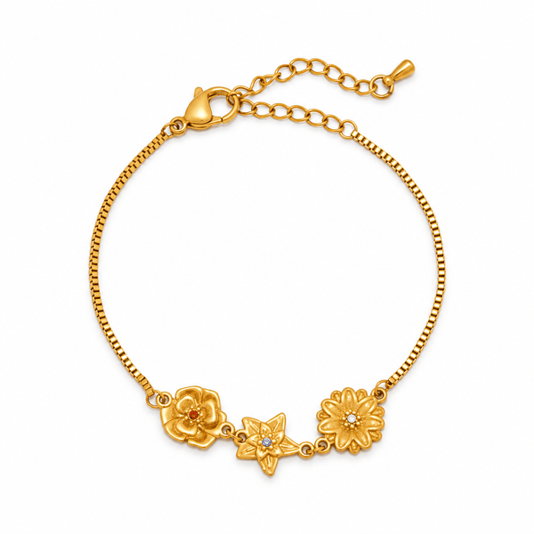 Iris Personalized Birth Flower Charm Bracelet
