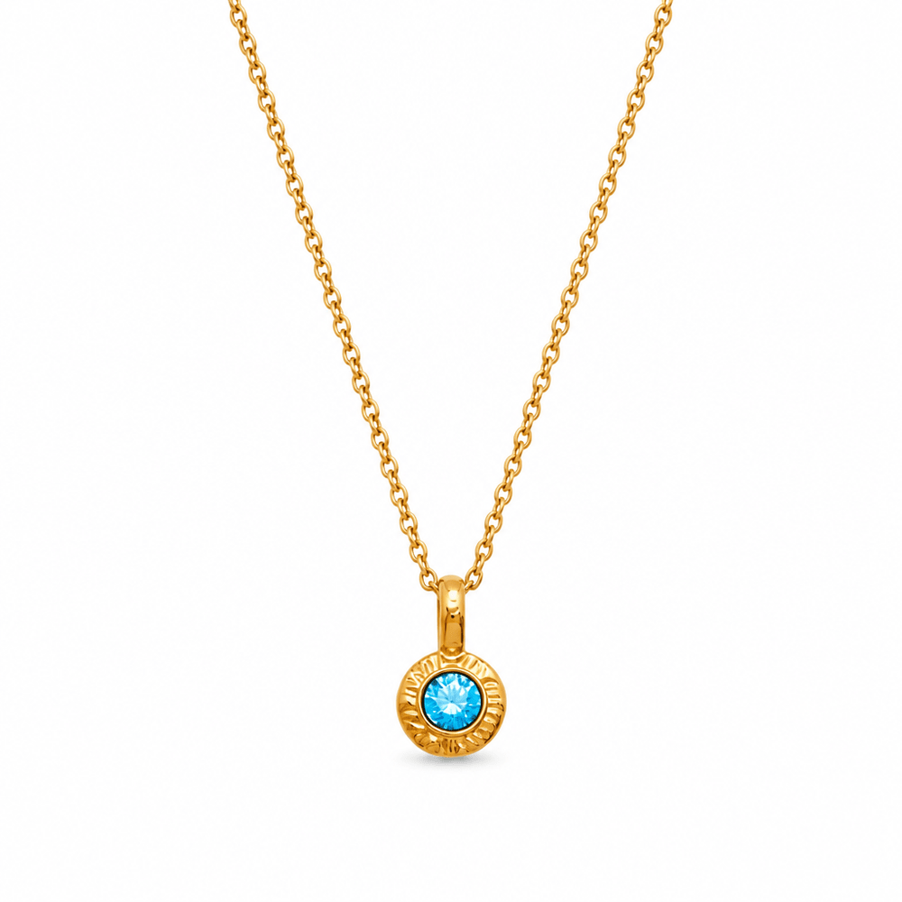 Reagan Crushed Birthstone Pendant Necklace - CLAYCALI