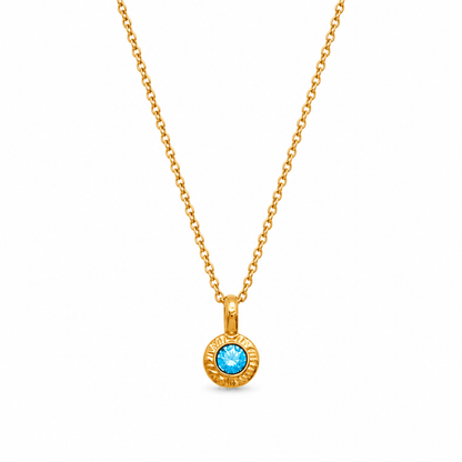 Reagan Crushed Birthstone Pendant Necklace - CLAYCALI