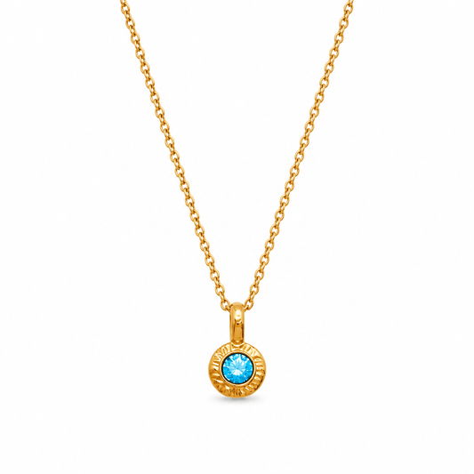 Reagan Crushed Birthstone Pendant Necklace - CLAYCALI