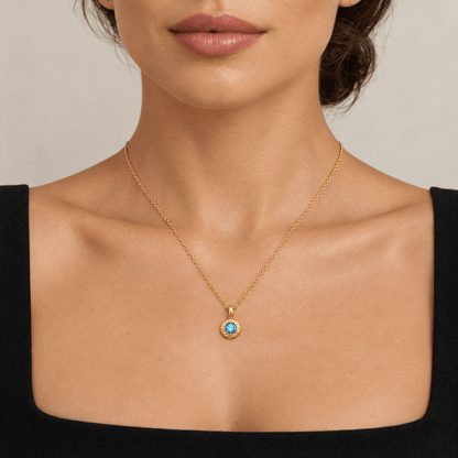 Reagan Crushed Birthstone Pendant Necklace - CLAYCALI